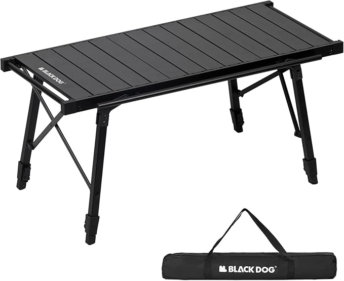 BLACKDOG IGT Camping Table Lightweight Folding Portable Cook System with Adjustable Height, Outdoor Camp Aluminum Table with Detachable 3 Units for Picnic BBQ Backyards Beach