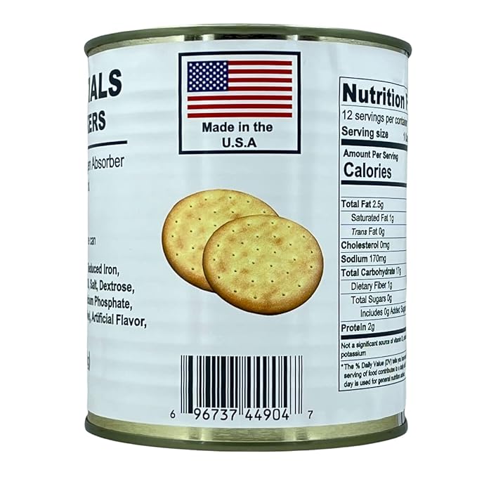 Future Essentials Pilot Bread Survival Crackers – Emergency Food Supply – 30-Year Shelf Life – Ready to Eat Hardtack Biscuits – #2.5 Can, Made in USA, 12 Crackers per Can, Pack of 12