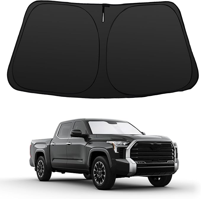 Windshield Sun Shade Accessories Compatible with 2022 2023 2024 2022-2026 Tundra for Toyota Foldable Sunshade Sun Visor Blocks UV