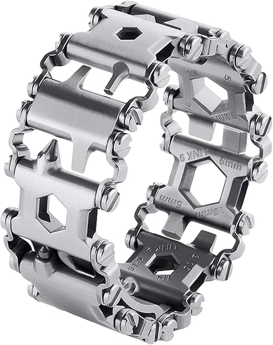 Multitool Bracelet 29 in 1 Tools Bracelet for Men, Stainless Steel Multi-Functional Tool, Dressing Up, Stylish Pratical Wristband, Great Gift Ideas for Fathers Day, Husband.