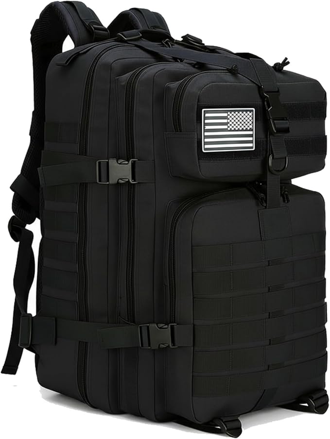 45L Military Tactical Backpack for Men & Women Bug Out Bag Assault pack Molle Daypack Hiking Trekking Rucksack(45L black)