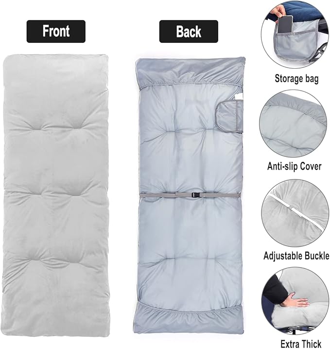 Sleeping Cot Pads (75" x 28") with Elastic Straps Portable for Outdoor & Hiking, Cotton Soft Thick Camping Cot Pad, Non-Slip Camping Mattress Pad for Camp Cot/Rv Bunk/Narrow Twin Beds