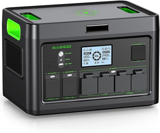 2400W Portable Power Station, 1843Wh LiFePO4 Solar Generator UPS Home Battery Backup Power w/4 2400W AC Outlets,2 PD100W, 2Hrs Fast Charging for Outdoor Camping, RV Travel,Emergency (4800W Peak)