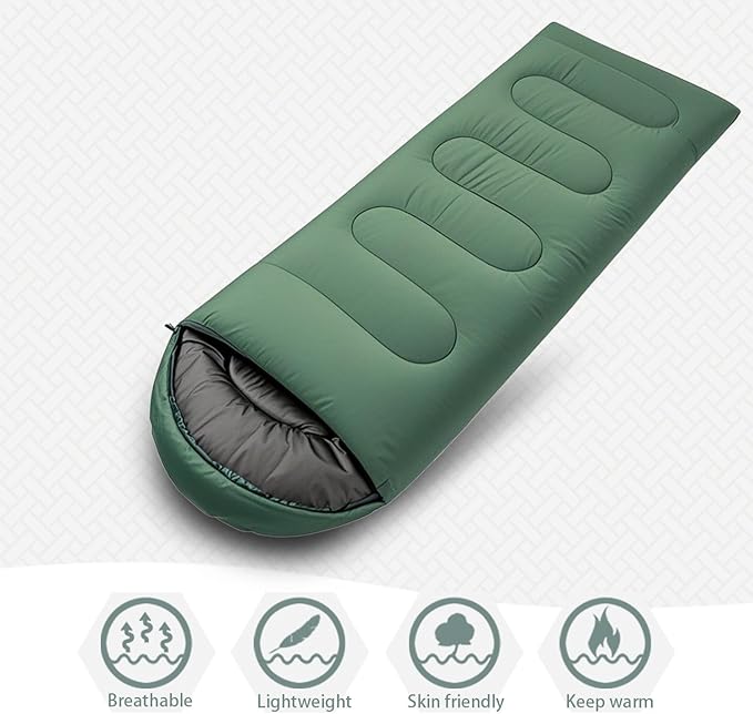 Wind Tour 3 Season Lightweight Waterproof Sleeping Bag Indoor & Outdoor for Hiking Backpacking Camping Traveling