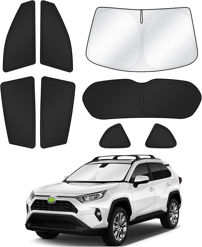 Canvcle Window Shades for 2013-2018 Toyota RAV4 Accessories Windshield Sun Shade Side Rear Window Cover Sunshade Sun Visor Shield Privacy Protection for Camping Keep Vehicle Cool Black 8PCS