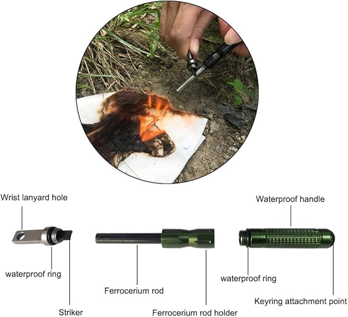 4PCS Ferro Rods Fire Starter Sticks Fire Striker Flint and Steel Fire Starter Kit Survival Flint Fire Steel Spark Magnesium Rod for EDC,Camping,Hiking,Emergency Survival Kits