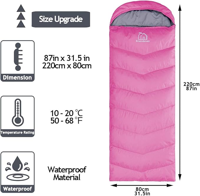 XL Size Upgraded Version of Camping Sleeping Bag 4 Seasons Warm and Cool, Lighter Weight, Adults and Children Can Use Waterproof Camping Bag, Travel and Outdoor Activities