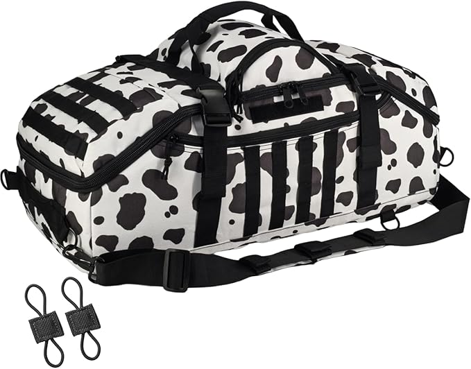 Hannibal Tactical 65L Large Duffle Bag, 3-in-1 Tactical Backpack MOLLE Pack for Sports, Gym, Outdoor, Cow Color