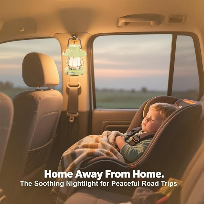 V.C Formark Snail Kids Camping Lantern Rechargeable - 3 Color Dimmable LED Light with USB-C Charging, Perfect Night Light for Bedroom, Outdoor Adventures & Emergency Use (Green)