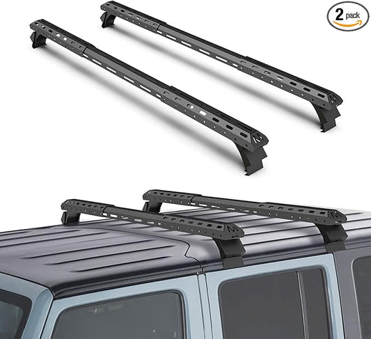 420 LBS Roof Rack Cross Bars,Adjustable 39.4-61 inch Roof Rail Crossbars Fit for Jeep Wrangler JL JT 2018-2025 (2/4 Door Hardtop), Rooftop Cargo Bag Kayak Bike Carrier