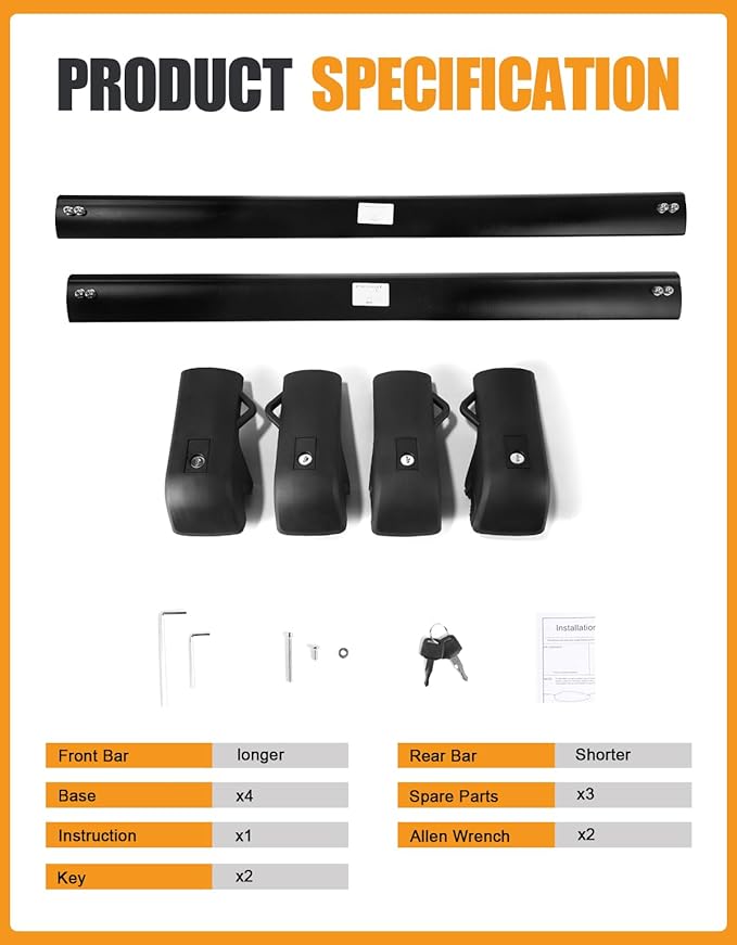 KINGGERI 300Lbs Lockable Roof Rack Cross Bars Compatible with Toyota Sienna 2011-2020 (with Raised Side Rails)，Anti-Theft Aluminum Roof Rails Crossbars Rooftop Cargo Basket Carrier canoe Luggage Rails