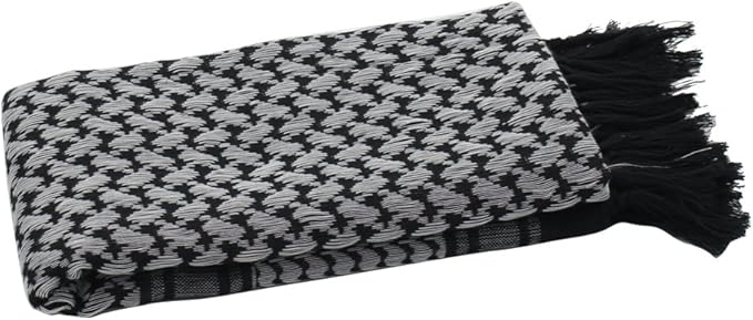 Explore Land Cotton Shemagh Keffiyeh Tactical Desert Scarf Neck Head Wrap with Tassel for Men Women
