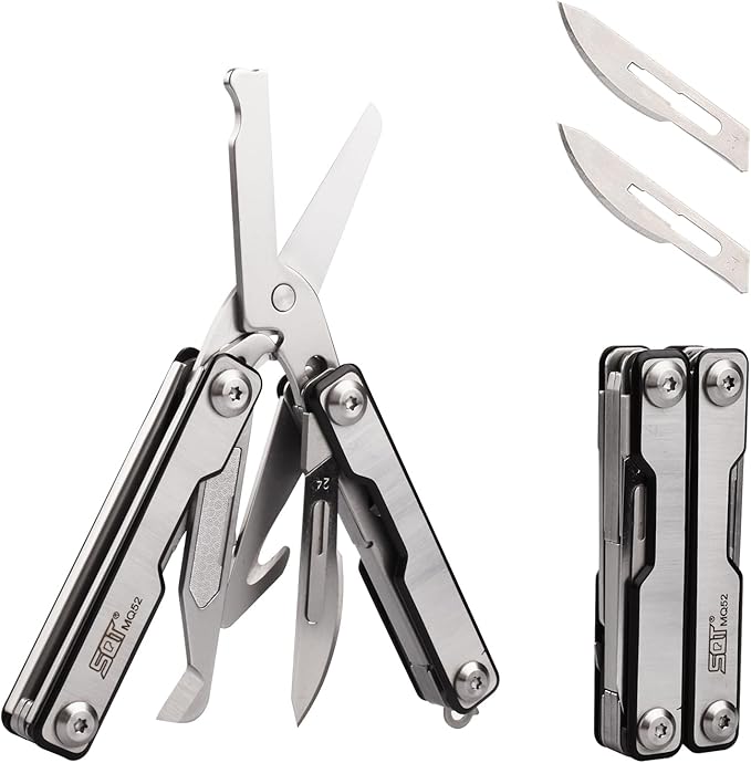SQT2052 9-in-1 Multitool - Foldable, Professional Multitool for Men, DIY, Outdoor Camping, Home Repairs, Survival Kit, Hiking, Fishing, Emergency Use, Compact & Durable, Ideal Gift for Men
