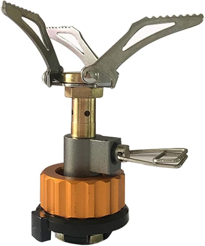 DESERT & FOX Ultralight Mini Camping Stove + Stove Adapter, Titanium Alloy Automatic Foldable Outdoor Cookware Tool for Picnic,Cookout,Camping,Hiking