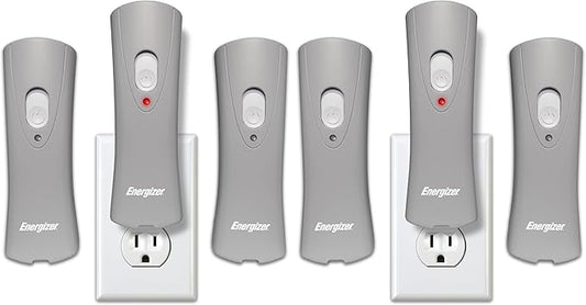 Energizer Auto-On LED Flashlights Rechargeable (6-Pack) for Home Power Failure, Plug in LED Flashlight for Power Outage, Night Light, Hurricane Preparedness