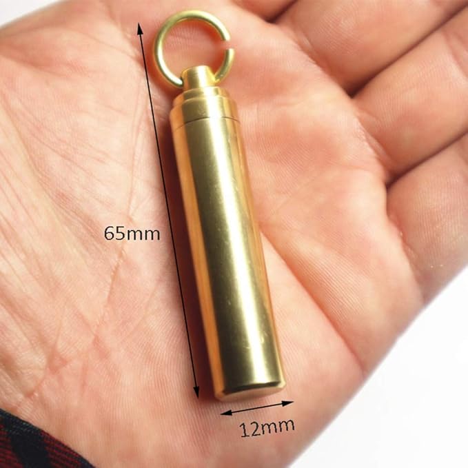 Ambrogio.L EDC Gear Spark Wheel Fire Starter Lighter Survival Outdoor Tool Kit Keychain,Gift/1x Waterproof Pill Container Holder Box