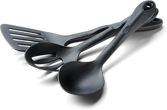 Coghlan's 3-Piece Nylon Utensil Set – Slotted Spoon, Spatula, and Serving Spoon – Heat-Resistant, Lightweight, Durable, and Nonstick-Safe Kitchen Essentials for Camping or Everyday Use