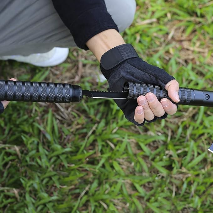 LIANTRAL Survival Camping Axe, Folding Tactical Axe Hatchet with Hammer, Nylon Sheath for Outdoor Adventures