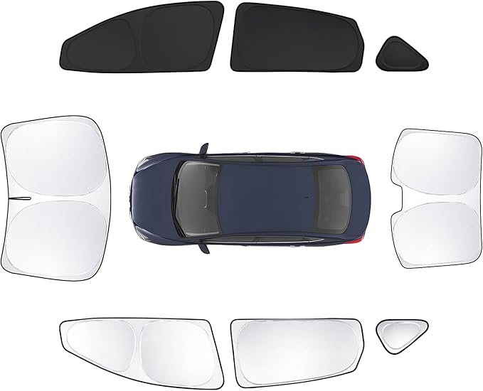 8pcs Car Window Shades for Nissan Sentra 2014-2019 Accessories,Windshield Side Rear Full Sunshade,Sun Visor UV Blocking, Privacy Protection and Blackout for Camping Outdoor