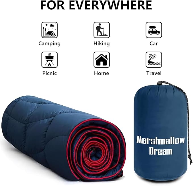Camping Blanket, Puffy Blanket Lightweight Windproof Water Resistant for Outdoors,Hiking, Backpacking,Beach,Car,Picnic,Stadium