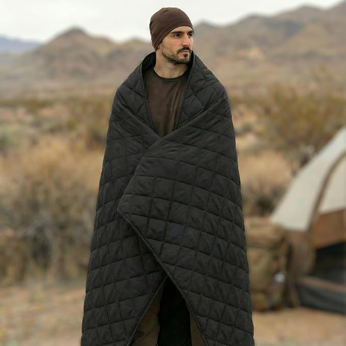 LOOGU Camo Blanket Waterproof Insulation Poncho Liner for Outdoor Camping, Hiking, Hunting, Survival, Backpacking, Picnicking