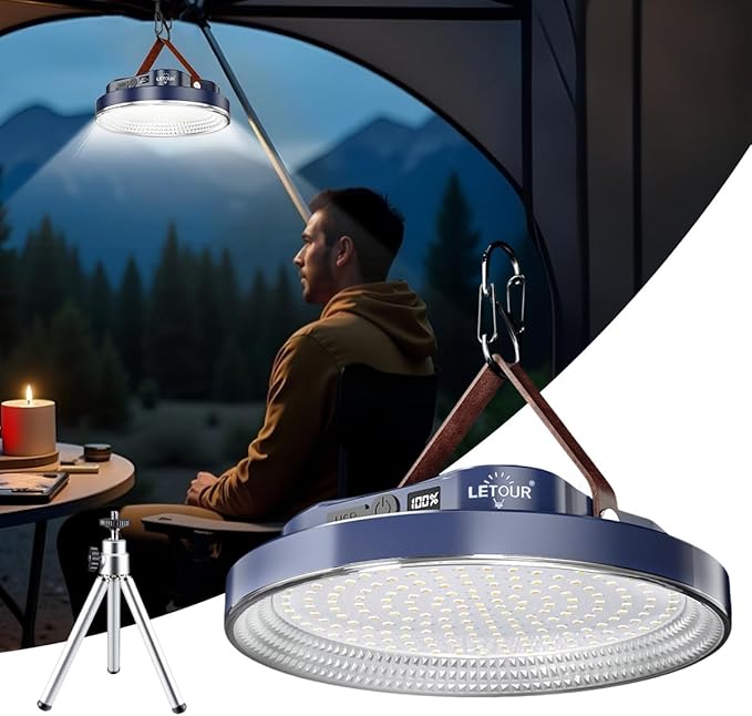 6000LM Flashlight Portable LED Camping Lantern 7.17in Rechargeable Light 70W 10400with Magnet , IPX4 Waterproof Tent Lights Power Failure Emergency Survival Kits Snowstorm