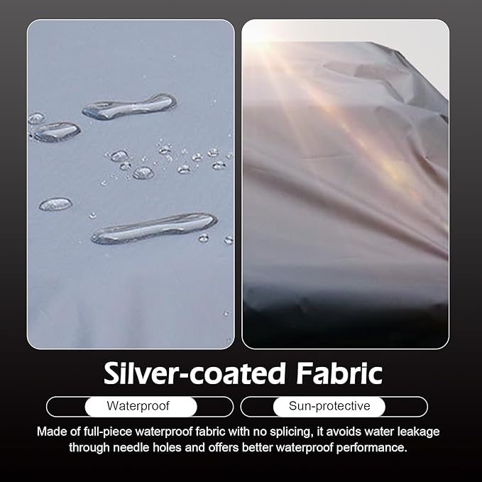 Car Roof Rack Cover, 190cmx145cm Universal Waterproof Sun Protective Silver Coated Fabric with Drawstring, Vehicle Luggage Rack Protector for Cargo (Black)