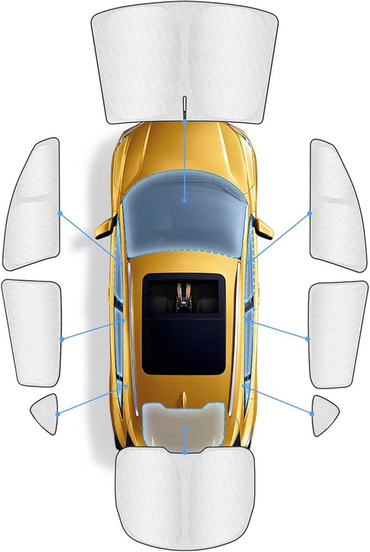 Ultra-Thickened Window Shades for Tesla Model Y 2020-2024 (Not fit for Juniper) Accessories for Model Y Side Window Cover Window All Window Front Windshield Side Window Full Set 8PCS