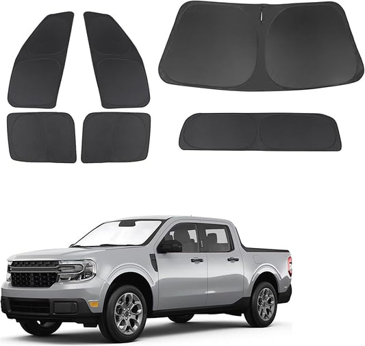 TINGLU Window Shades for Ford Maverick 2022-2025 2026 Accessories Car Side Full Windows Rear Triangular Windshield Sun Shade Sun UV Rays & Privacy Protection for Camping 6PCS