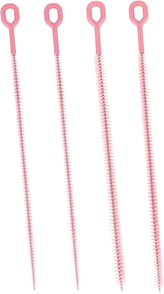 4pcs Straw Cleaner Brushes Compatible with Stanley, 31.5cm/12.4in Extra Long Full Bristle Coverage Reusable Straw Cleaning Brushes Cleaning Accessories (Macaron Pink, 3 Sizes)