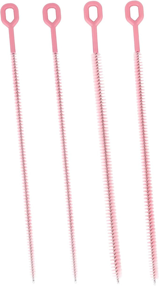 4pcs Straw Cleaner Brushes Compatible with Stanley, 31.5cm/12.4in Extra Long Full Bristle Coverage Reusable Straw Cleaning Brushes Cleaning Accessories (Macaron Pink, 3 Sizes)