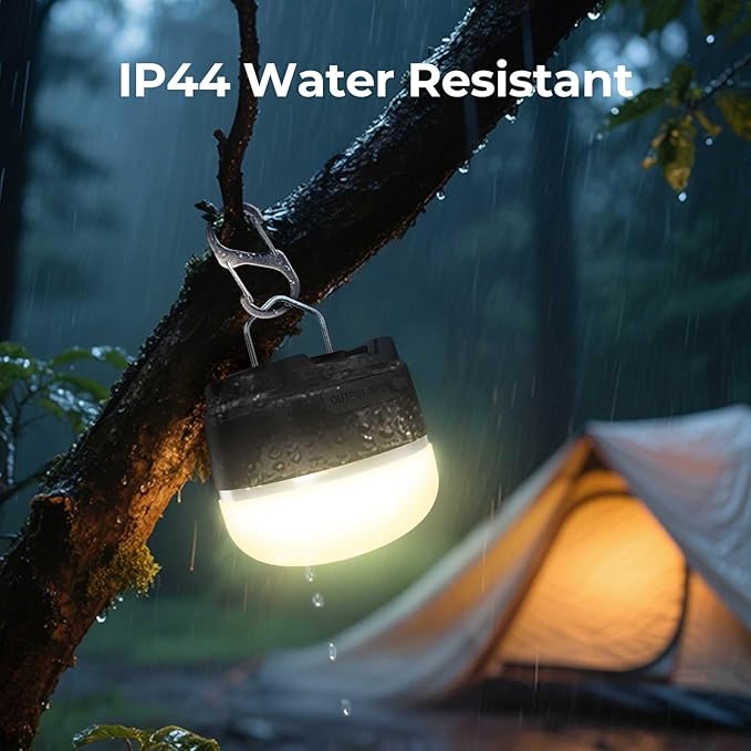 LED Camping Lantern, 8000mAh Rechargeable Camping Tent Light with 13 Light Modes, 6 Brightness Adjustable Tent Lamp, IP44 Waterproof Emergency Hanging Light for Hurricane, Power Outages