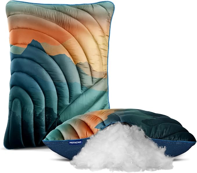 Camping Pillow,Supportive Compressible Travel Pillow Large Size Lightweight Camp Pillow with Storage Bag for Camping,Hiking,Backpacking,Airplane