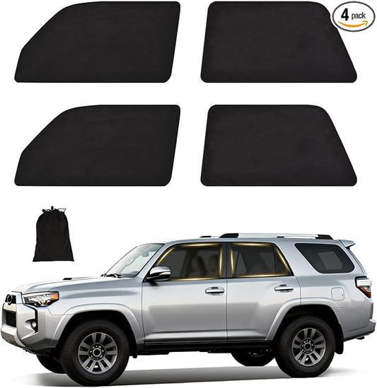 XCBYT Car Window Shades for 2017-2024 Toyota 4Runner, Suede Fabric Car Window Covers for Privacy, Custom Fit Design Without Built-in Steel Rings, UV & Heat Protection, Magnetic Installation