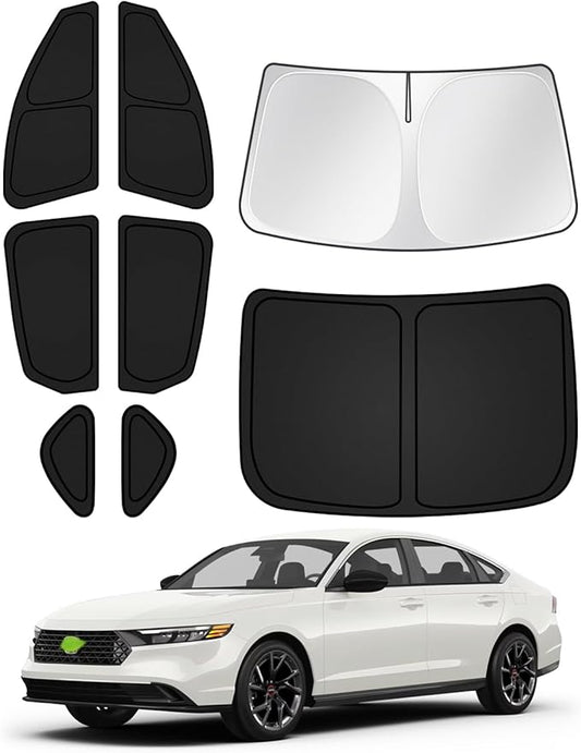 Canvcle Sunshades for Honda Accord 2023-2025 2026 Accessories Windshield Sun Shade Side Rear Window Shade Cover Sun Visor Shield Privacy Protection Keep Vehicle Cool Black 8PCS