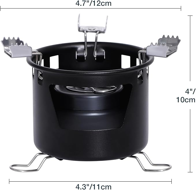 REDCAMP 2 In 1 Mini Alcohol Stove for Backpacking, Ultralight Alcohol Burner with Foldable Stands Brackets, Portable Tiny Spirit Burner for Outdoor Camping Hiking Survival Emergency