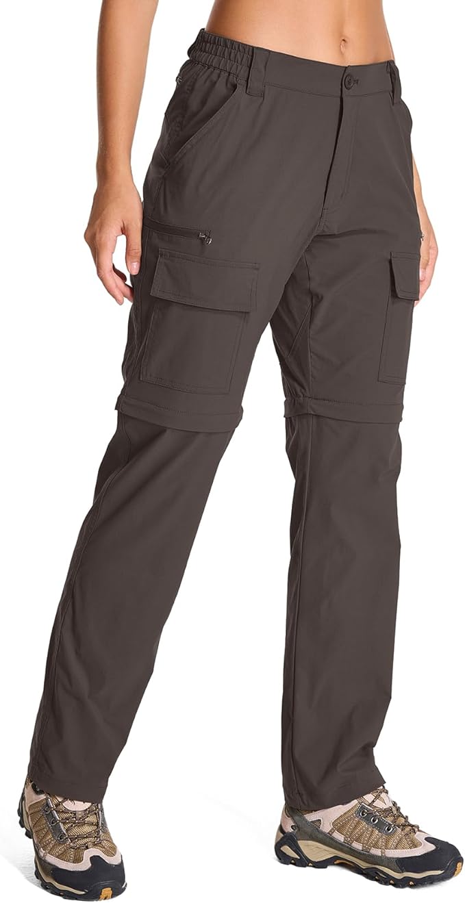 Womens Hiking Pants Convertible Quick Dry Stretch Lightweight Zip Off Outdoor Safari Pants with Cargo Pockets