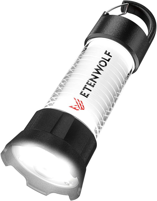 ETENWOLF 2-in-1 Lantern and Flashlight,6 Modes 1000LM Rechargeable Camping Light,5000mAh Super Bright Flashlight with UV,Waterproof Portable Tent Light for Camping,Emergency Light,Power Outage