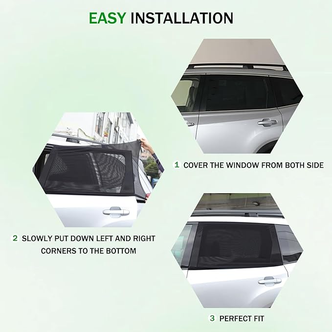 100% Protection from Bugs Compatible with Subaru Forester 2013-2024 Shade Breathable Mesh Car Curtains Door/Window Net Car Window Screens for Camping-2PCS