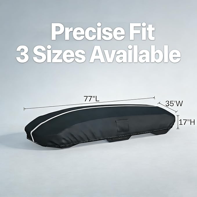 Roof Box Cover, Dimensions: 77 x 35 x 17 Inches Universal Waterproof, Dustproof, UV-Resistant, Scratch-Resistant Roof Box Cover Compatible with Thule, Perflex, Yakima Brands Bottom Snap-On Design