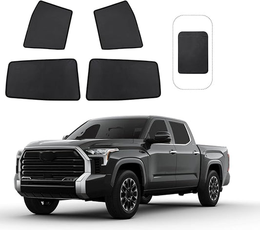 Front Side Half Window Shade Foldable Custom Fit for Toyota Tundra 2022-2024 Car Window Shades for Side Window Sun Shade UV Protection Heat Insulation for Camping Sleeping 4PCS