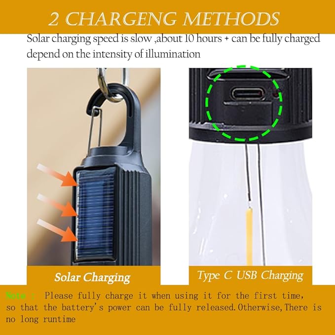 4 Pack Solar Camping Lights , Rechargeable Light Bulbs , Hanging Tent Lantern Outdoor Indoor with Clip Hook Keychain 4 Lighting Modes for Christmas Decorations Hiking Backpacking Warm Light