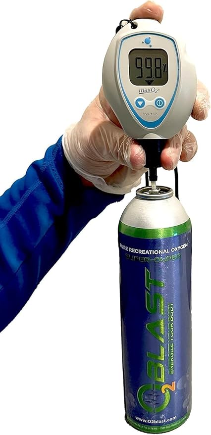 O2 Blast - Portable Oxygen Can, Filled with 99.99% Pure Oxygen in a Can with Breathing Mask for Sports, Travel, and High Altitude Use | On-The-Go Air Support for Hiking and Outdoors – 10L, 6-Pack