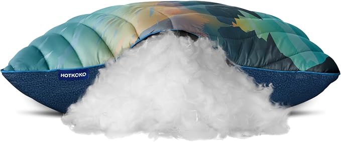 Camping Pillow,Supportive Compressible Travel Pillow Large Size Lightweight Camp Pillow with Storage Bag for Camping,Hiking,Backpacking,Airplane
