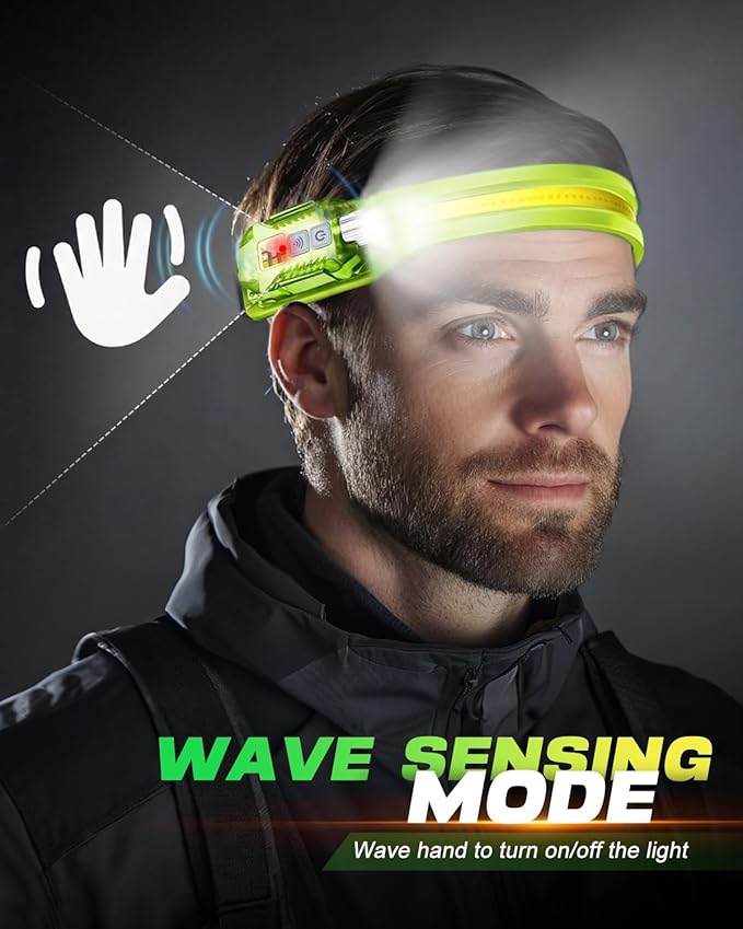 Victoper Rechargeable Headlamp 2Pack, Detachable 230° Wide Beam LED 2in1 Head Lamp with Motion Sensor, Hard Hat Head Light for Adults, 9 Modes Flashlight for Running Hunting Camping Essentials Gear