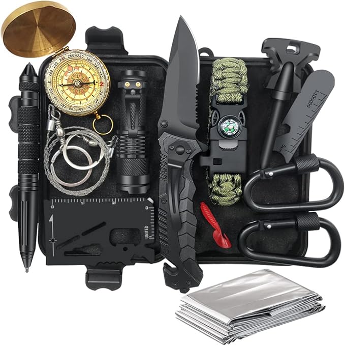 Gifts for Men Dad Husband - Fathers Day, Anniversary Birthday Gifts Idea for Him Boyfriend Man- Survival Kit 14 in 1, Survival Gear and Equipment, Fishing Hunting Camping Accessories, Cool Gadgets