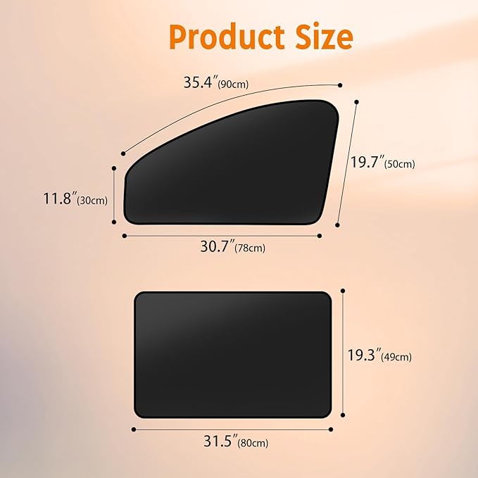 2026 New Upgraded Car Window Shades(4pack),Car Shades for Side Windows (31.5in*19.3in+30.7in*19.7in).Car Window Shade for Baby,Sun Shade Side Window Can Blocks 99.98% UVR