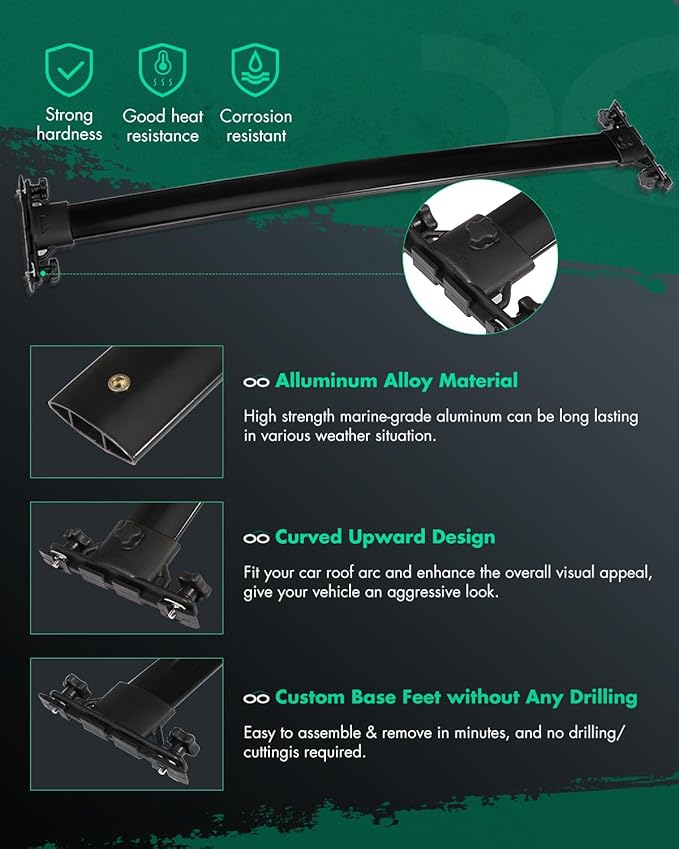 SCITOO 120 LBS Roof Rack Cross Bars Fit for Toyota 08-13 Highlander Black
