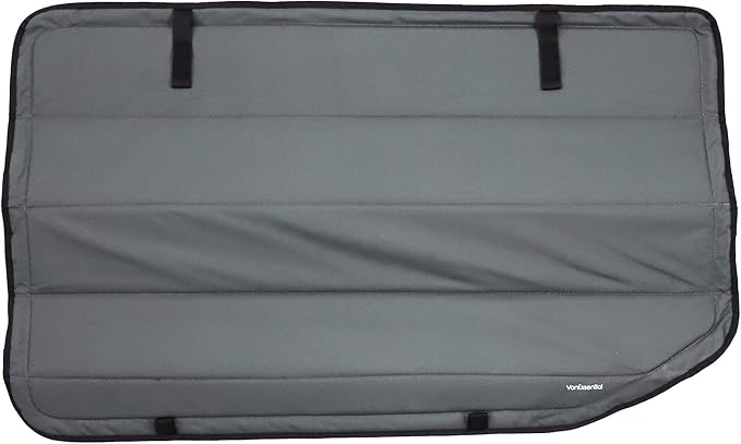 VanEssential Full Plastic Trim Rear Qtr RH (Passenger Side) Window Cover Designed for Ford Transit High/Medium Roof 130 Length Van Year 2015 to Current - Charcoal Gray