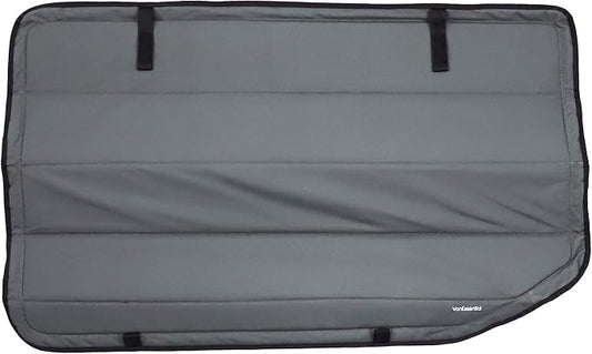 VanEssential Full Plastic Trim Rear Qtr RH (Passenger Side) Window Cover Designed for Ford Transit High/Medium Roof 130 Length Van Year 2015 to Current - Charcoal Gray